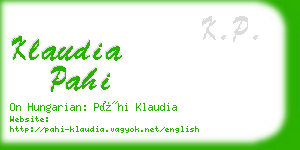 klaudia pahi business card